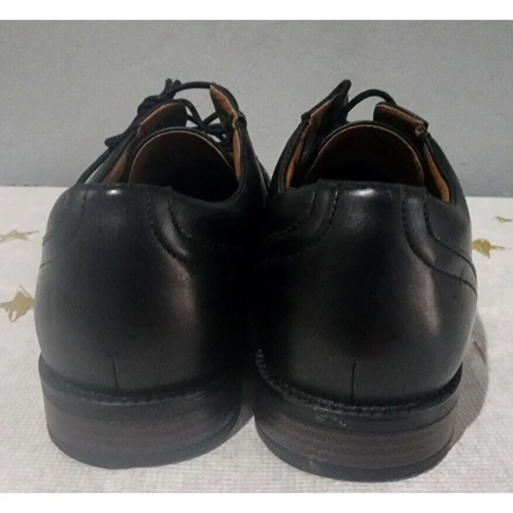 NEW George Men's‎ Dress Shoes Size 10.5 Branford Oxford Black Faux Leather
